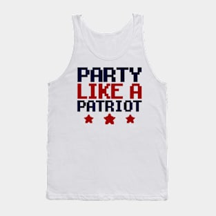 Party Like A Patriot America Usa Funny Patriotic Tank Top